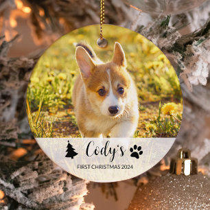 世界で一つだけの愛犬写真 初クリスマス オーナメント