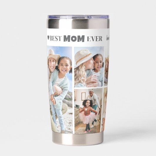 世界で一つだけの最高のママの写真コラージュ・マザー 保温保冷タンブラー (正面)
