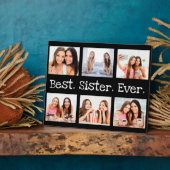 世界で一つだけの楽しいベスト姉妹フォトコラージュ ブラック フォトプラーク (側面)