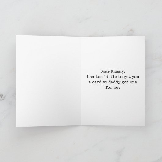 世界で一つだけの母の日ギフト 最初の母の日 シンプル おしゃれ フォト カード (内部)