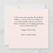 世界で一つだけの母の日フラットグリーティングカード カード (裏面)