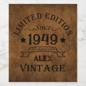 世界で一つだけの特別なヴィンテージ風75歳の誕生日パーティー ワインラベル (シングルラベル)