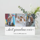 世界で一つだけの特別な祖母へ 3枚の写真を飾るコラージュ カード (スタンド正面)