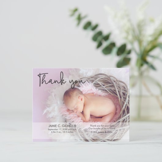 世界で一つだけの特別な赤ちゃんの写真をありがとう ポストカード (スタンド正面)