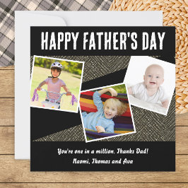 世界で一つだけの特別な3枚の写真を使った、スタイリッシュでおしゃれな父の日コラージュギフト シーズンカード