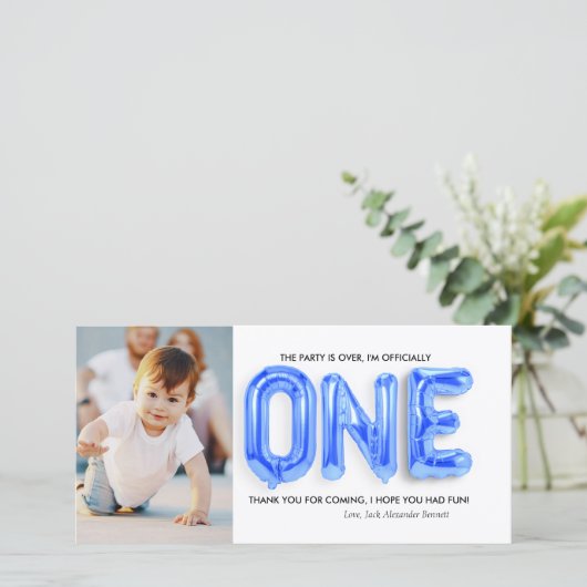 世界で一つだけの特別な1歳の誕生日お礼カード サンキューカード (スタンド正面)