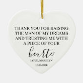 世界で一つだけの義理の母へのウェディングギフトハート セラミックオーナメント (正面)