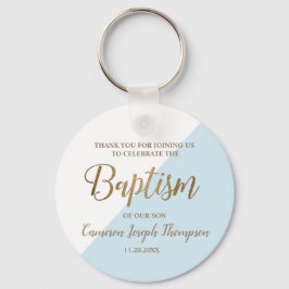 世界で一つだけの青いベビーボーイの洗礼にお礼 キーホルダー