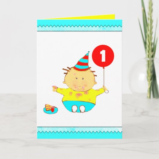 世界で一つだけの1歳の誕生日 カード (正面)