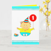 世界で一つだけの1歳の誕生日 カード (黄色い花)