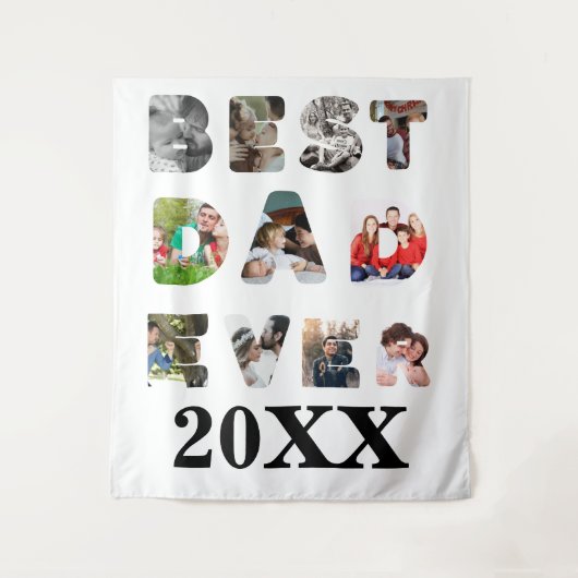 世界で一つだけの11枚の写真で作る最高のパパへ贈るモダンなデザイン タペストリー (正面)