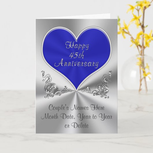 世界で一つだけの、45周年記念のウェディングカード カード (黄色い花)