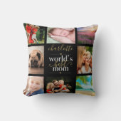 世界で一番お母さん 8枚の写真を使ったパーソナライズされたコラージュ クッション (正面)
