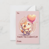 世界で一番かっこいいネコのバレンタインデー ノートカード (正面)