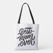 世界で一番すばらしいママ 手書きスクリプト タイポグラフィ トートバッグ (裏面)