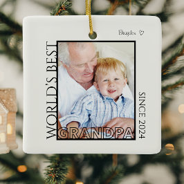 世界で一番のじぃじ 写真入りクリスマスギフト 子供からのプレゼント セラミックオーナメント