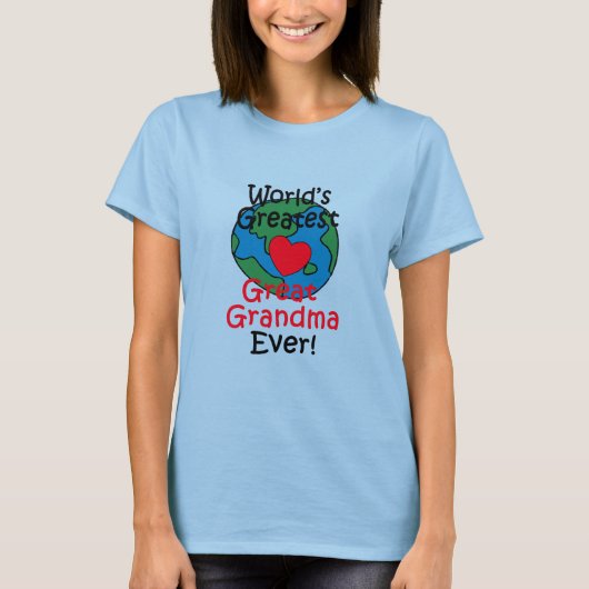 世界で一番のひひおばあちゃんハート Tシャツ (正面)