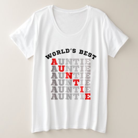 世界で一番のオバさん プラスサイズTシャツ (デザイン正面)