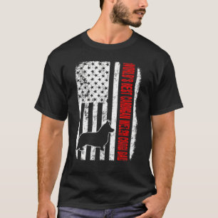 世界で一番のカーディガン・ウェルシュ・コーギーお父さんアメリカ国旗 Tシャツ