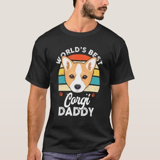 世界で一番のコーギーお父さん犬 Tシャツ (正面)