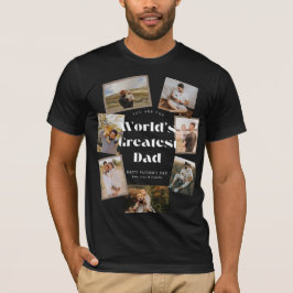世界で一番のダッド7枚フォトコラージュ Tシャツ