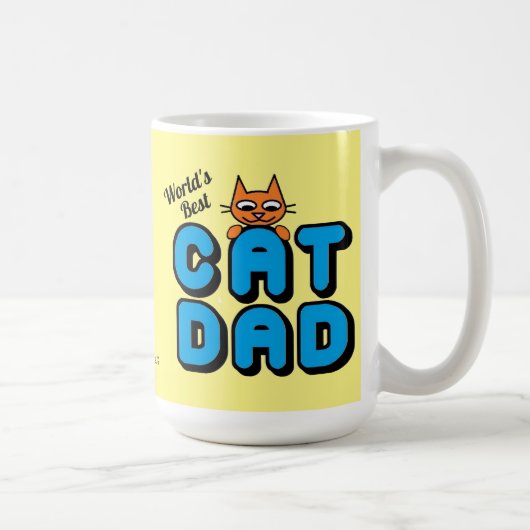 世界で一番のネコパパ かわいいネコ コーヒーマグカップ (右)