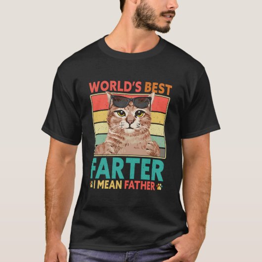 世界で一番のネコ父さん 父の日 Tシャツ (正面)