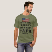 世界で一番のパパ カスタム国旗 名前  Tシャツ (正面フル)