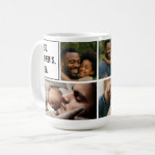 世界で一番のパパ フォト コラージュとオリジナル テキスト コーヒーマグカップ (正面左)