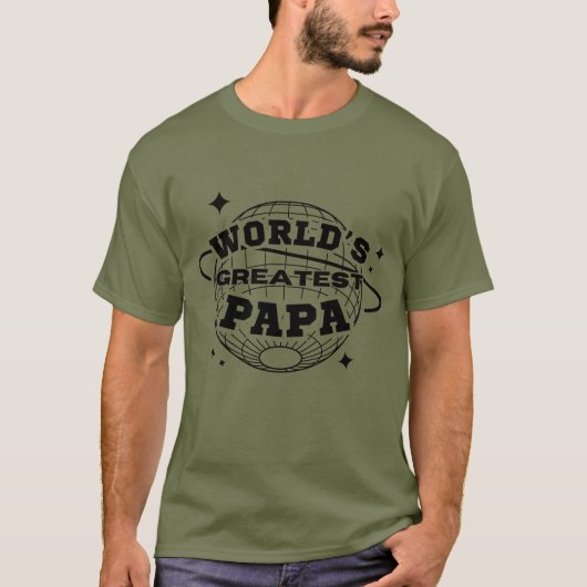 世界で一番のパパ 幸せな父の日ギフト Tシャツ (正面)