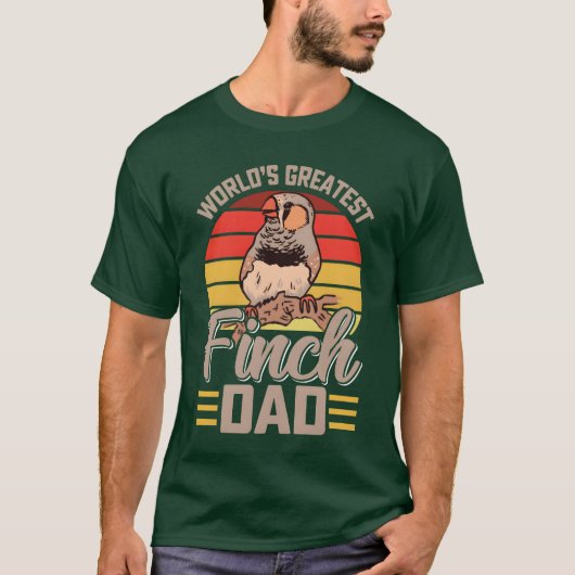 世界で一番のフィンチのパパ フィンチ お父さん 鳥好き ヴィンテージ Tシャツ (正面)