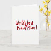世界で一番のボーナスママ 赤い文字のカード カード (黄色い花)