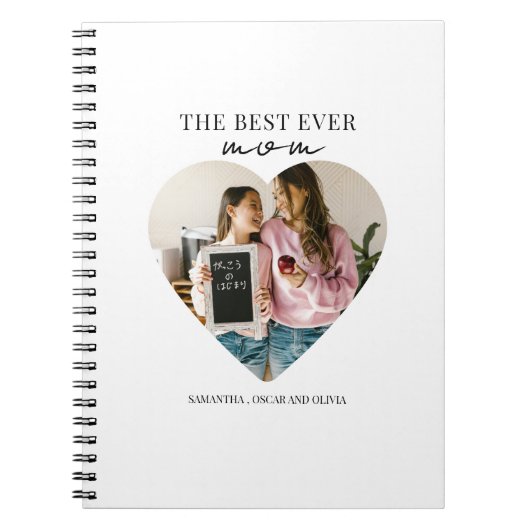 世界で一番のママのハートの写真 ノートブック (正面)