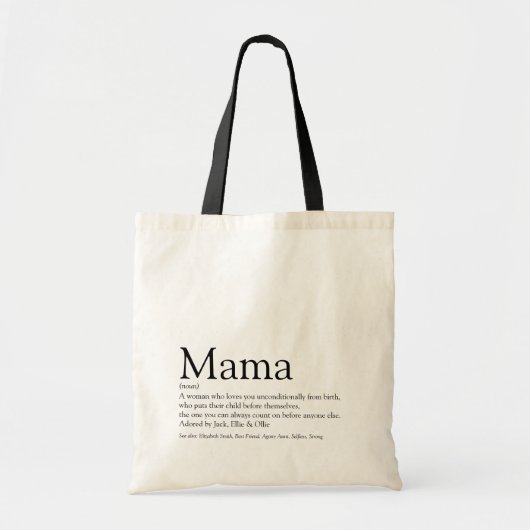 世界で一番のママの定義の引用 トートバッグ (正面)