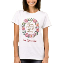 世界で一番のママへ特別な花のリースTシャツ