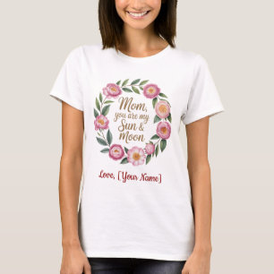 世界で一番のママへ特別な花のリースTシャツ Tシャツ