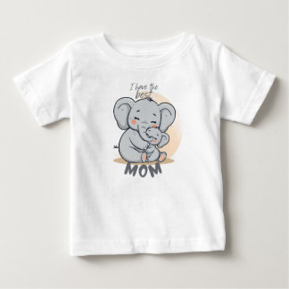 世界で一番のママ - かわいい象のTシャツ ベビーTシャツ