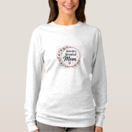 世界で一番のママ デイジー フローラルリース Tシャツ