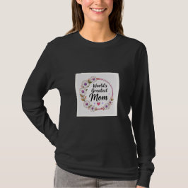 世界で一番のママ デイジー フローラルリース Tシャツ