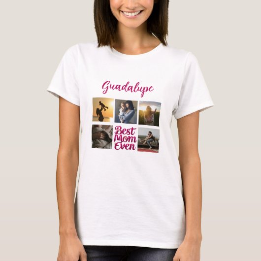 世界で一番のママ フォト コラージュ Tシャツ (正面)