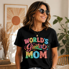 世界で一番のママ レトロフラワータイポグラフィ トライブレンドTシャツ