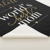 世界で一番のママ 黒と金 パーソナライズ シェルパブランケット (3/4)