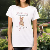 世界で一番のヨークシャテリアのママ かわいい水彩画デザイン Tシャツ