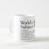 世界で一番の先生の定義をカスタマイズ コーヒーマグカップ (正面左)