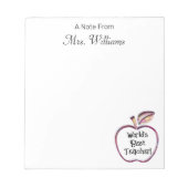 世界で一番の先生 赤いリンゴ,先生への感謝 ノートパッド (正面)