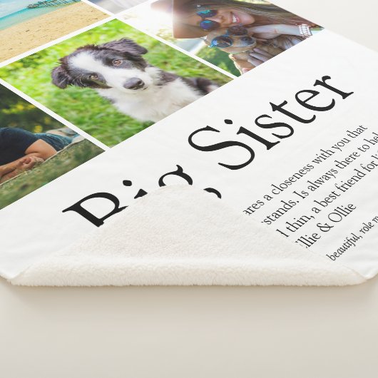 世界で一番の姉 6枚の写真コラージュ 現代風 シェルパブランケット (3/4)