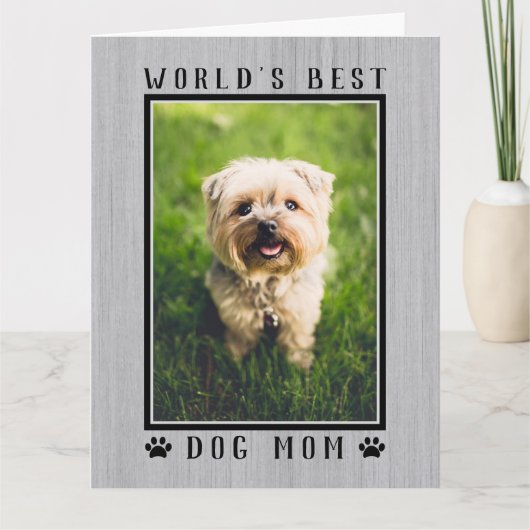 世界で一番の愛犬の母の日のお誕生日おめでとうフォト カード (正面)