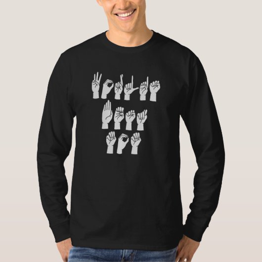 世界で一番の母 手話 フィンガースペリング ASL Tシャツ (正面)