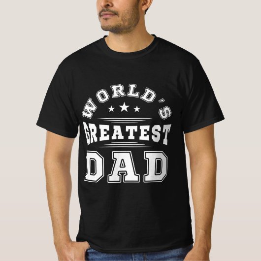 世界で一番の父のタイポグラフィーファーザーズデイギフト Tシャツ (正面)