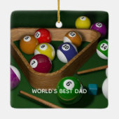 世界で一番の父、ビリヤードのゲーム、 セラミックオーナメント (裏面)